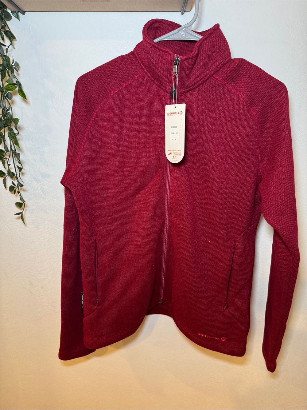 NWT Merrell polartec thermal pro stride Full-Zip Fleece jacket medium red